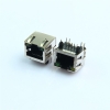 RJ45 horizontal connector, network cable interface, 8P8C shielded with indicator light