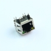 RJ45 horizontal connector, network cable interface, 8P8C shielded with indicator light