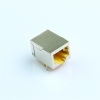 RJ45 horizontal connector, 8P8C shielded network cable interface without indicator lights, yellow