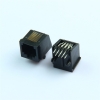 RJ45 connector, angled 45 degrees, 8P8C network cable interface, network socket, no indicator lights, all-plastic
