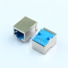 RJ45母座连接器网口网线接口10P8C网络插座无灯屏蔽蓝色