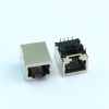 Horizontal RJ45 network connector without indicator lights, 10P8C crystal plug socket