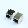 RJ45 horizontal connector with light, spring-loaded network cable interface, 8P8C crystal socket