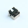 RJ45 through-hole connector socket without indicator lights, DIP type, female header, H8.6, fully enclosed Ethernet socket