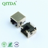RJ45 through-hole connector socket without indicator lights, DIP type, female header, H8.6, fully enclosed Ethernet socket