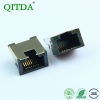 RJ45 PCB mount centered, ultra-thin connector interface 8P8C with LED crystal plug network socket