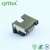 RJ45 PCB mount centered, ultra-thin connector interface 8P8C with LED crystal plug network socket