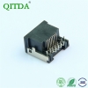 RJ45 PCB mount centered, ultra-thin connector interface 8P8C with LED crystal plug network socket