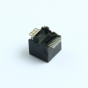RJ45网口全塑贴片SMT带灯带柱超薄H12.9连接器网线接口8P8C网络座子