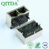 RJ45百兆网口连接器双口带变压器滤波器10P8C带灯以太网络母座子