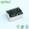 RJ45百兆网口连接器双口带变压器滤波器10P8C带灯以太网络母座子