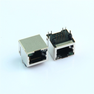 RJ45连接器网口母座网线接口8P8C网络插座带灯弹屏蔽