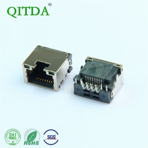 RJ45网口沉板H7.2带灯连接器接口8P8C带灯以太网座子母头