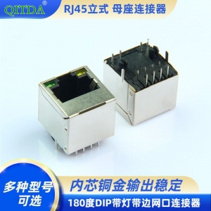 RJ45立式直插DIP无灯网口8P8C连接器接口网络座子H16.5