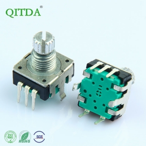 EC1212S梅花轴带按键开关360度带螺纹编码器金属轴薄款增量式调音调光编码器