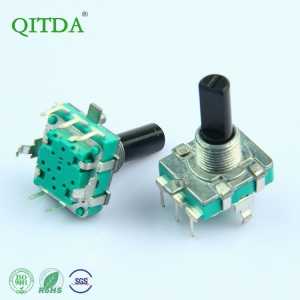Factory produces EC16S encoder with switch, plastic handle, metal sleeve, half-shaft D power amplifier, 360-degree rotary encoder