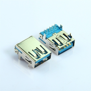 USB3.1 TYPE A母座连接器卧式DIP 90度9针直脚10G Gen 2屏蔽接口座子母头
