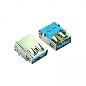 USB TYPE A 3.0母座连接器卧式DIP 90度9针直脚短直边接口座子母头