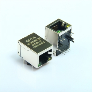 RJ45母座带变压器滤波器网口连接器百兆带灯网络座子DIP接口