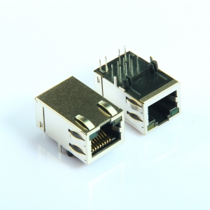 rj45母座连接器带变压器滤波器带灯千兆长体网口接口座子