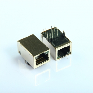 rj45母座连接器千兆带变压器滤波器10P10C带灯网口接口座子