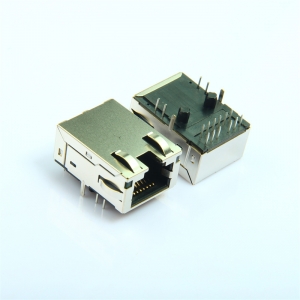 RJ45母座带变压器滤波器网口连接器10G带灯网络座子DIP接口 10G 万兆网口