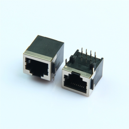 RJ45 horizontal connector, network interface, 8P8C socket, no indicator lights, half-shielded