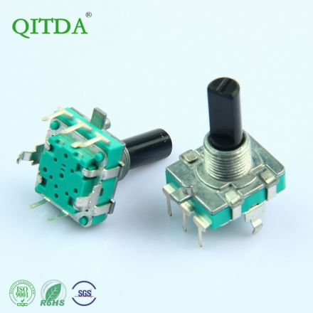 Factory produces EC16S encoder with switch, plastic handle, metal sleeve, half-shaft D power amplifier, 360-degree rotary encoder