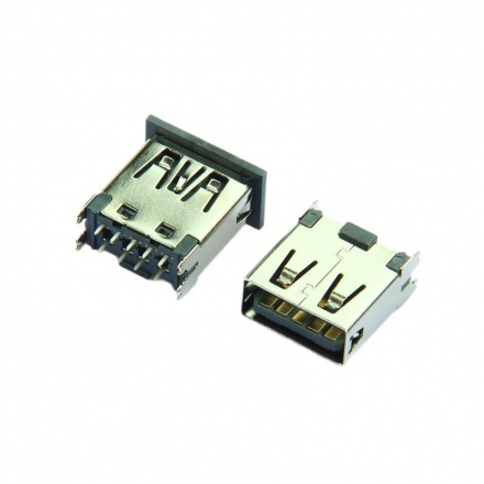 USB3.1 3.0TYPE A连接器母座10G GEN2立式180度DIP接口座子母头