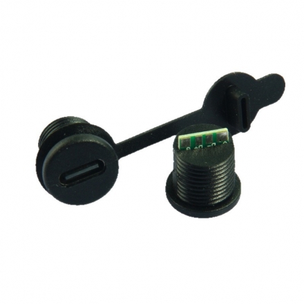 TYPE C防水母座焊线式4PIN接口连接器线端USB3.1 IP68 带防水套