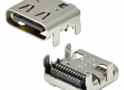 USB4 Type C Receptacle Right Angle Dual SMT Top-Mount, CH:1.60m