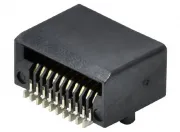 SFP+ 28G Connector, 20Pin, SMT, Tape Reel, Black