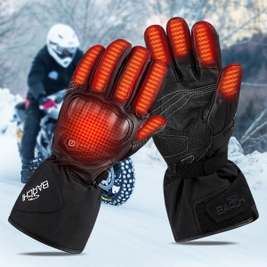 心之礼跨境摩托车骑行加热手套冬季保暖防风寒机车装备发热调温电热手套BH03