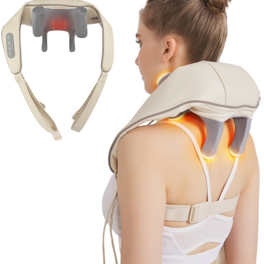  Multifunctional Electric Back Massager with Kneading, Vibration & Heat Therapy (For Lumbar, Cervical & Shoulder-Neck Support)