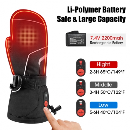 心之礼电发热手套电动摩托车加绒男女保暖加厚防寒骑行防风加热充电式跨境可定制SDW03