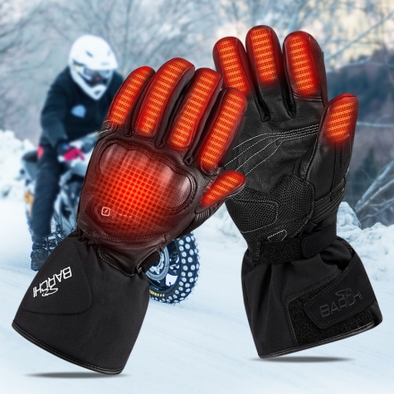 心之礼跨境摩托车骑行加热手套冬季保暖防风寒机车装备发热调温电热手套BH03