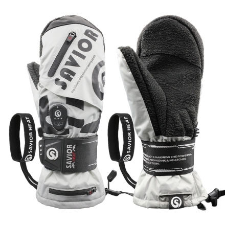 SAVIOR加热连指滑雪手套凯夫拉掌心3M新雪丽保暖防水APP控温冬季