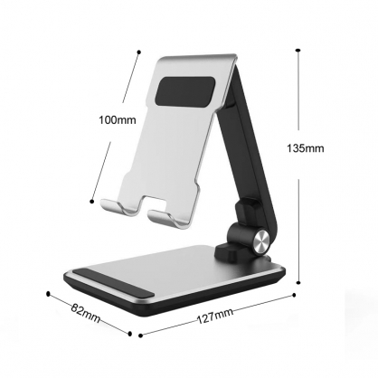 Aluminum Alloy Folding Desktop Mobile Phone Holder All Metal Enhanced Stability Portable Tablet Stand