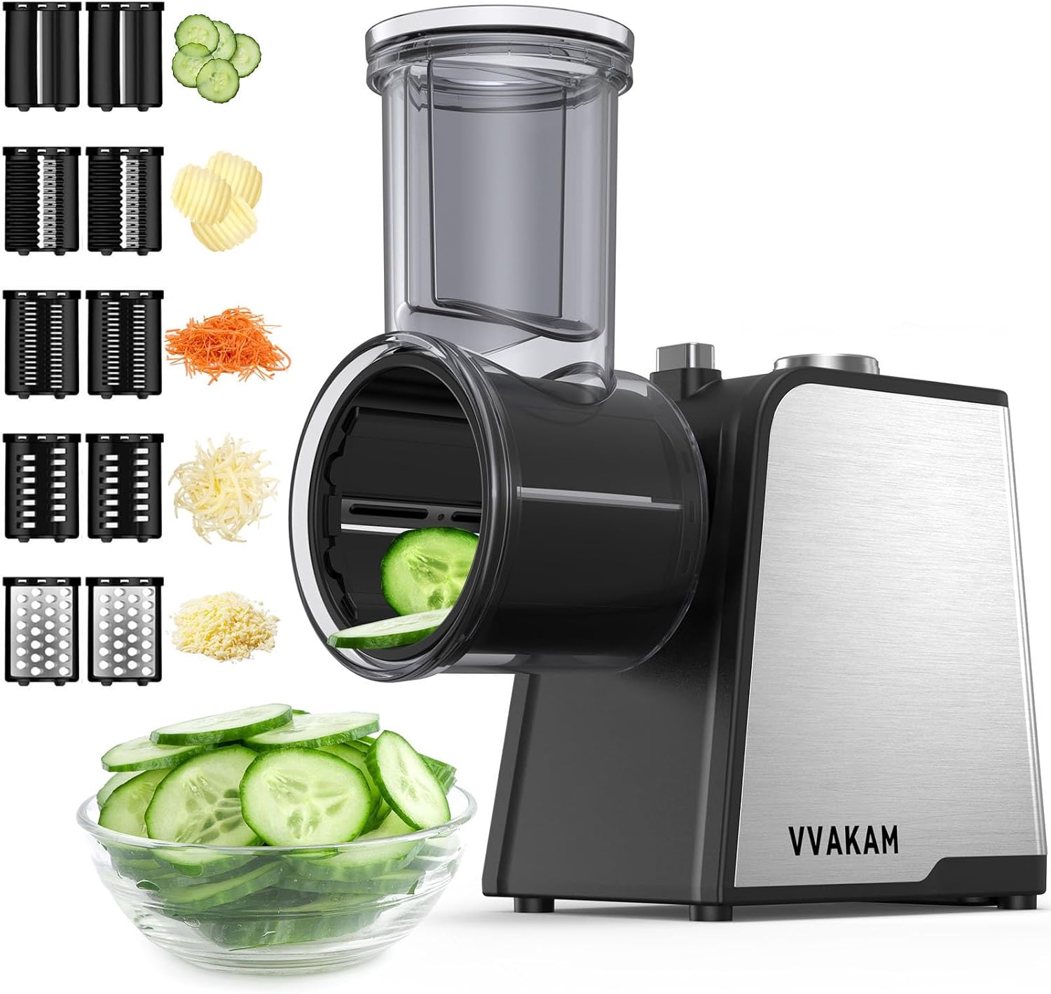 Electric Cheese Grater, 300W DC Motor Salad Maker